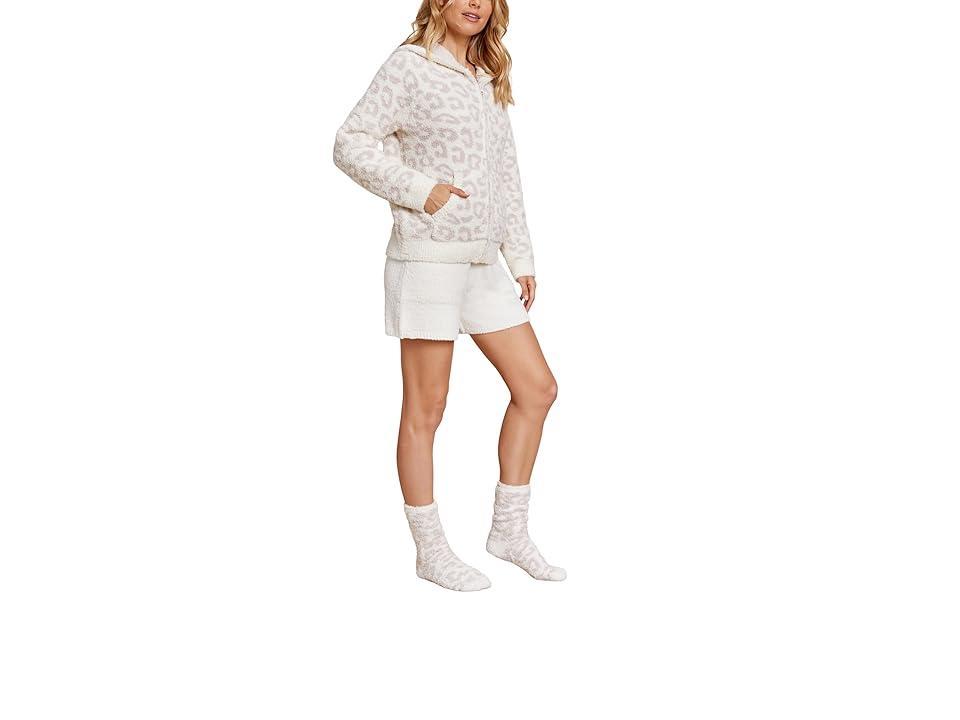 Barefoot Dreams CozyChic In The Wild Zip Hoodie in Ivory. Size S, XS, M, XL. Product Image