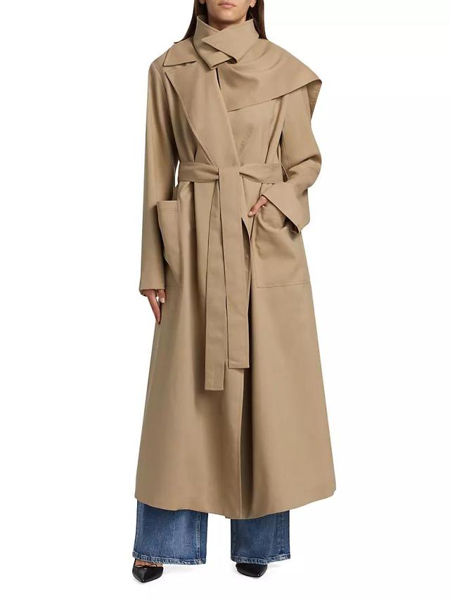 Belted Double Collar Trench Coat Product Image