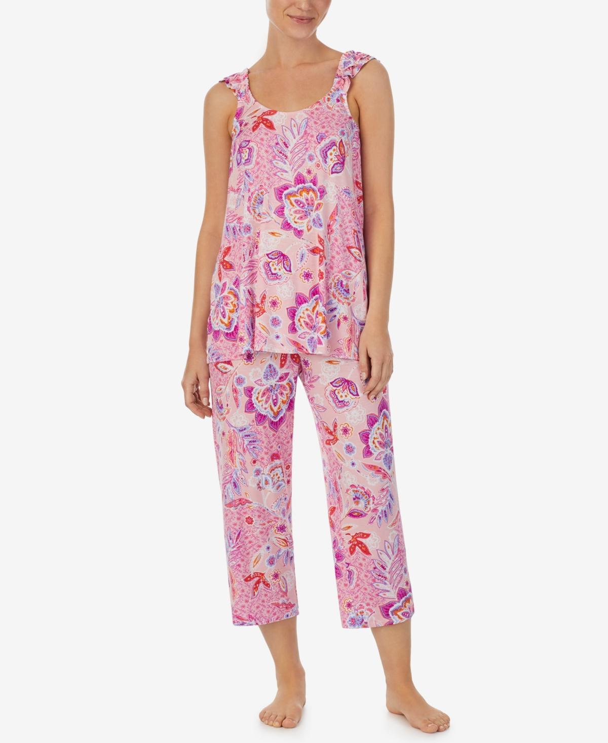 Ellen Tracy Womens Sleeveless Top and Cropped Pants 2-Pc. Pajama Set Product Image