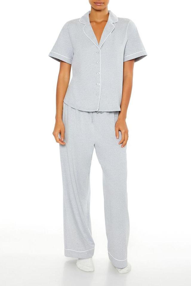 Heathered Shirt & Pants Pajama Set | Forever 21 Product Image