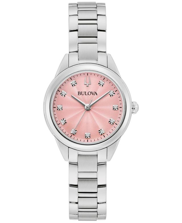 Bulova Womens Sutton Diamond Accent Stainless Steel Bracelet Watch 28mm - Silver-tone Product Image