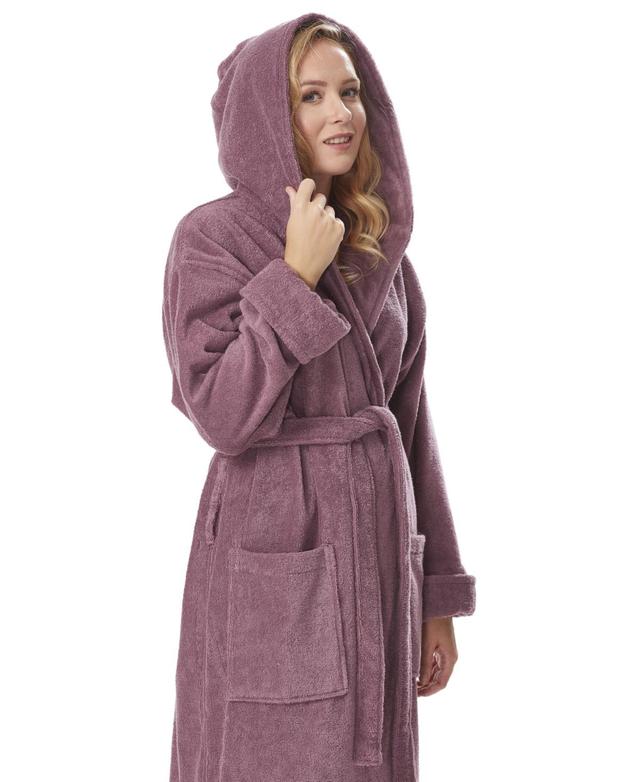 Arus Womens Hooded Full Length Gots Certified Organic Turkish Cotton Bathrobe Product Image