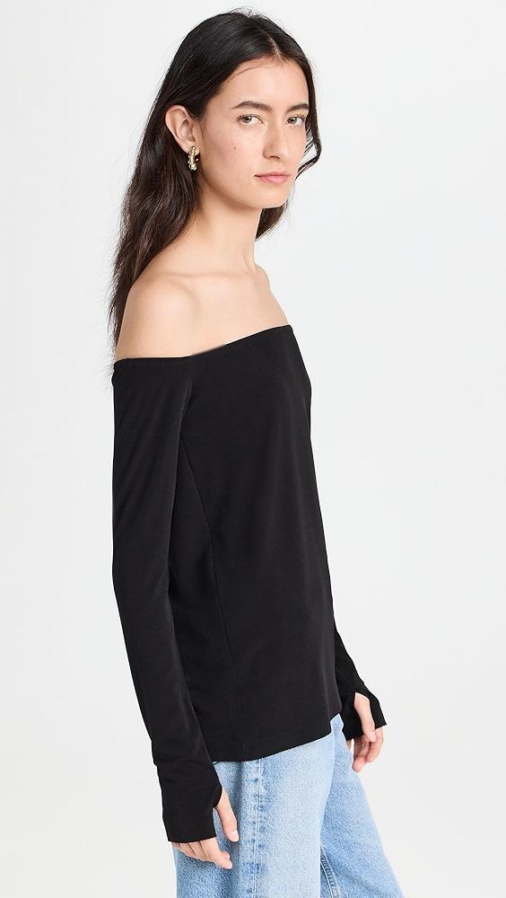 Norma Kamali Long Sleeve Off Shoulder Top | Shopbop Product Image