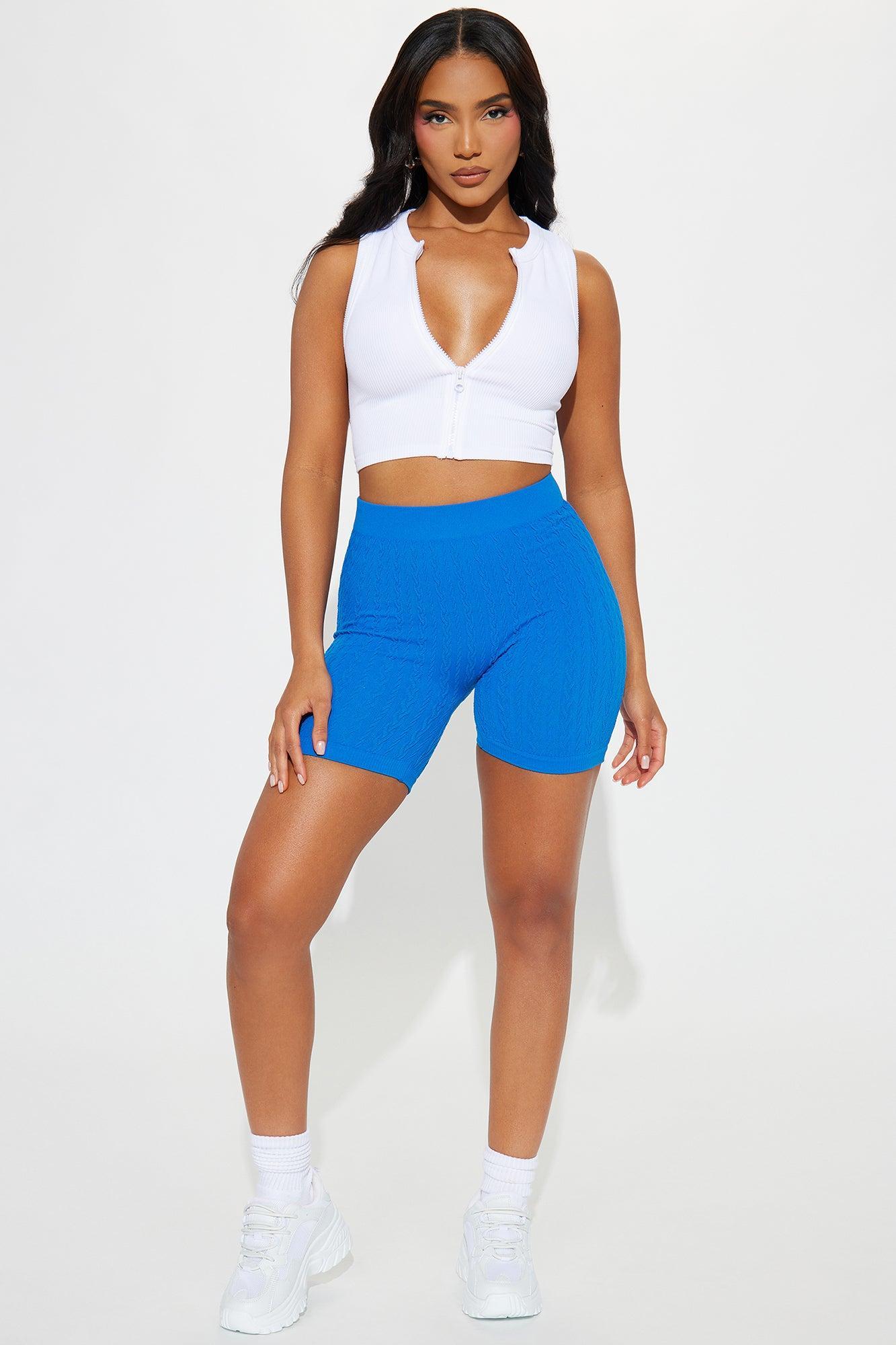 Sophia Textured Biker Short - Royal Product Image