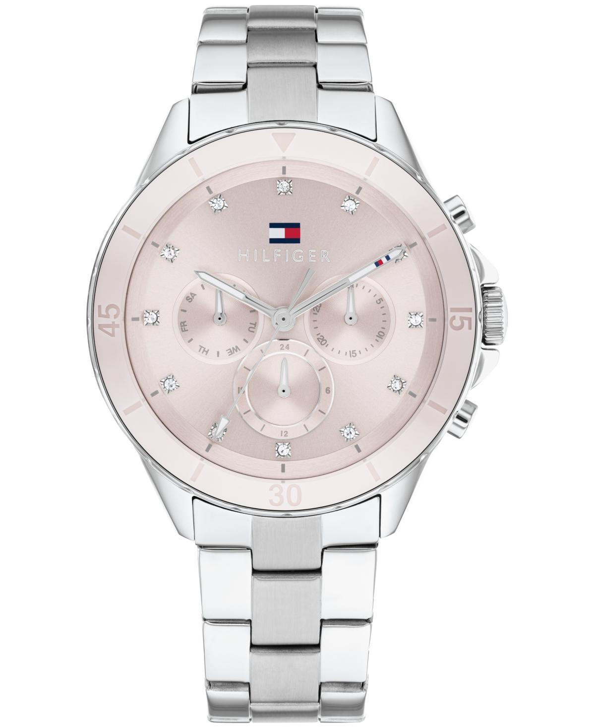 Tommy Hilfiger Womens Multifunction Silver-Tone Stainless Steel Watch 40mm - Silver Product Image