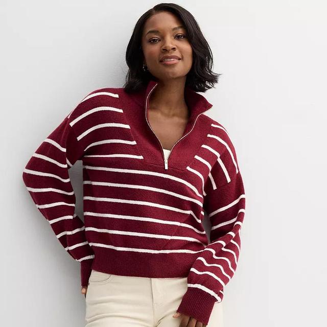 Womens Draper James Quarter Zip Pullover Sweater Product Image