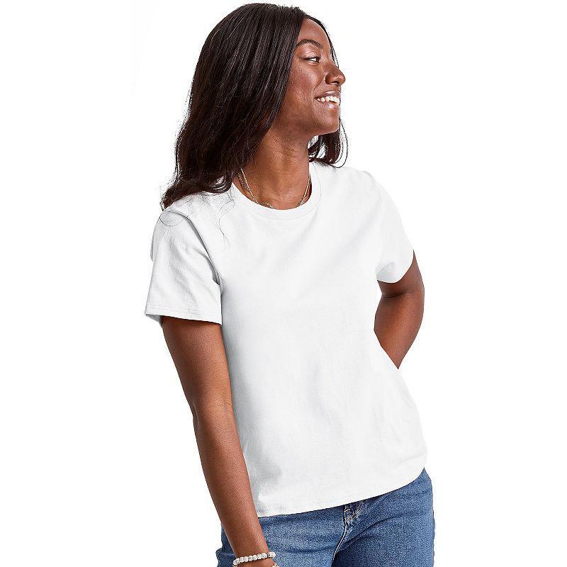 Hanes Essentials Womens Cotton T-Shirt, Classic Fit Natural XS Product Image