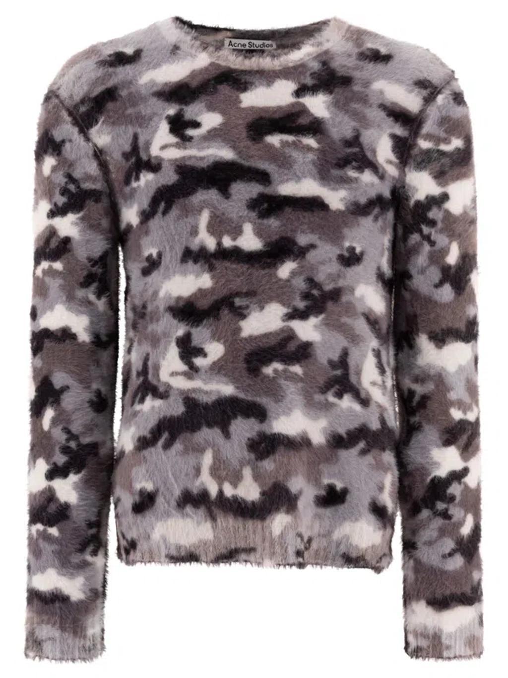 Camouflage Knitwear In Shark Grey & Multi Product Image