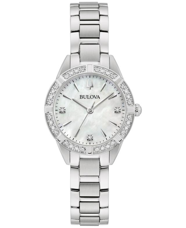 Bulova Womens Classic Sutton Diamond (1/20 ct. t.w.) Stainless Steel Bracelet Watch 28mm Product Image