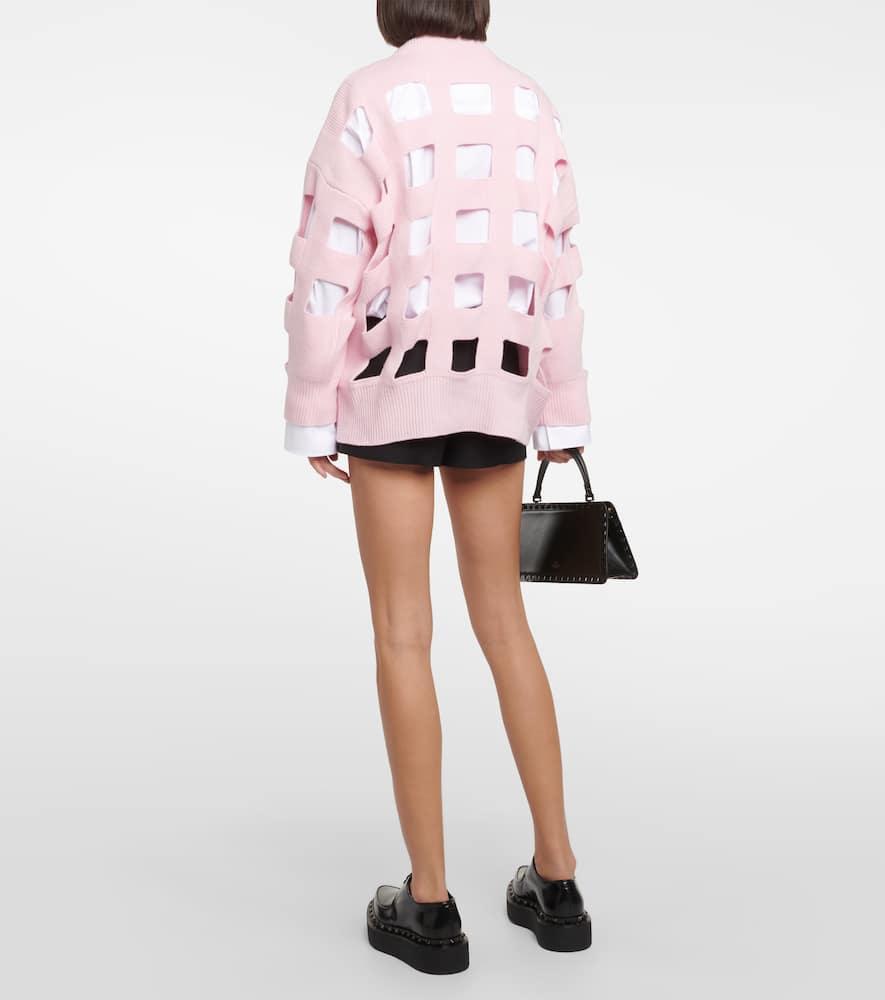 Cutout Wool Sweater In Pink Product Image