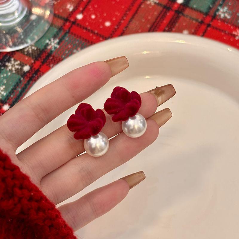 Flower Faux Pearl Ear Jacket Product Image