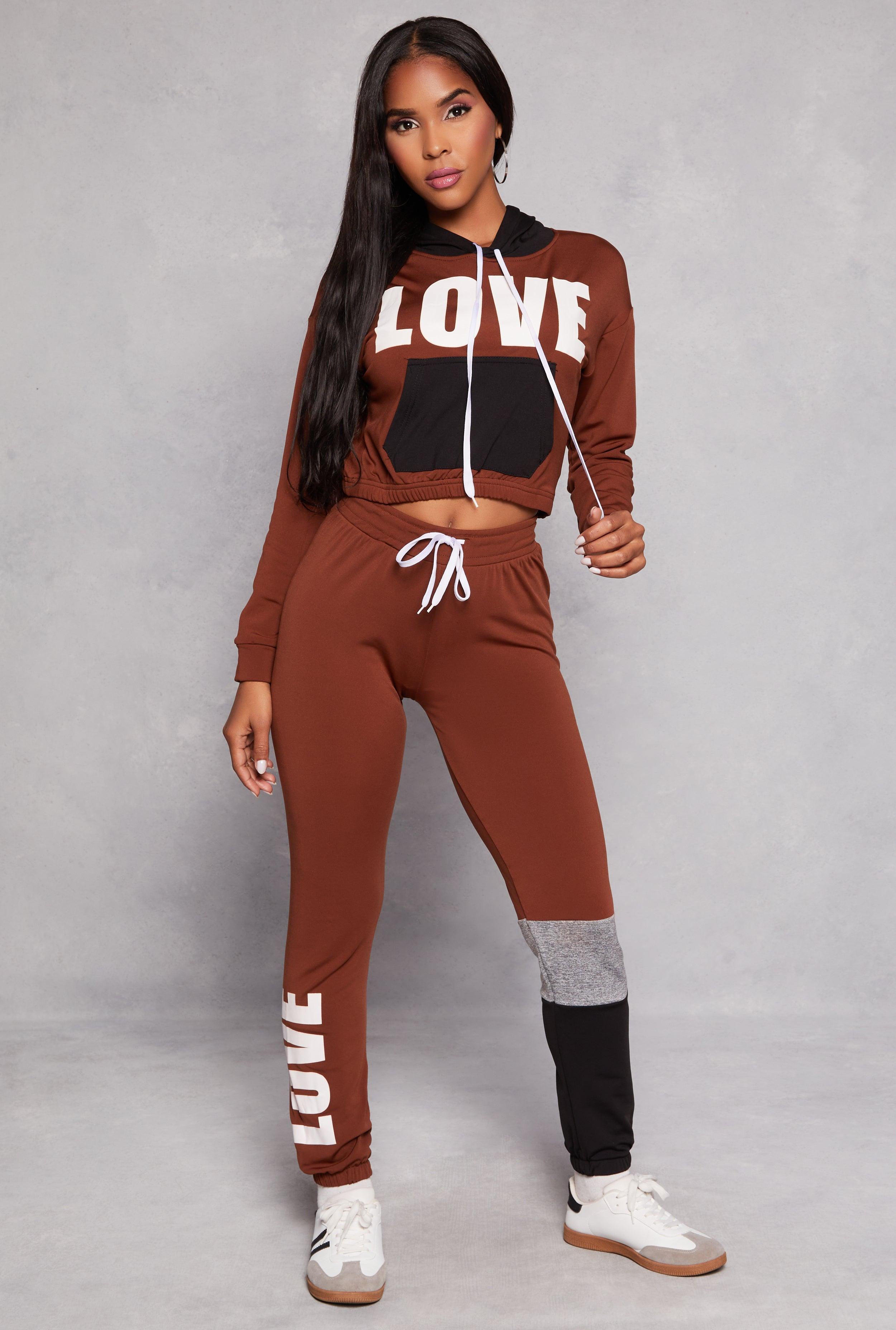 Womens Love Fleece Color Block Leg Sweatpants Product Image