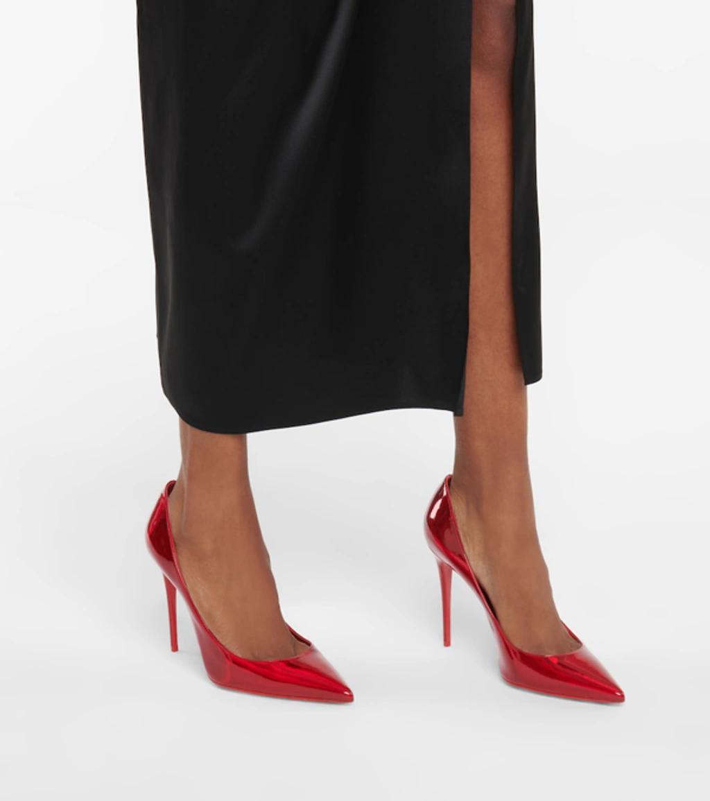 CHRISTIAN LOUBOUTIN Kate Patent Pointed-toe Red Sole High-heel Pumps Product Image