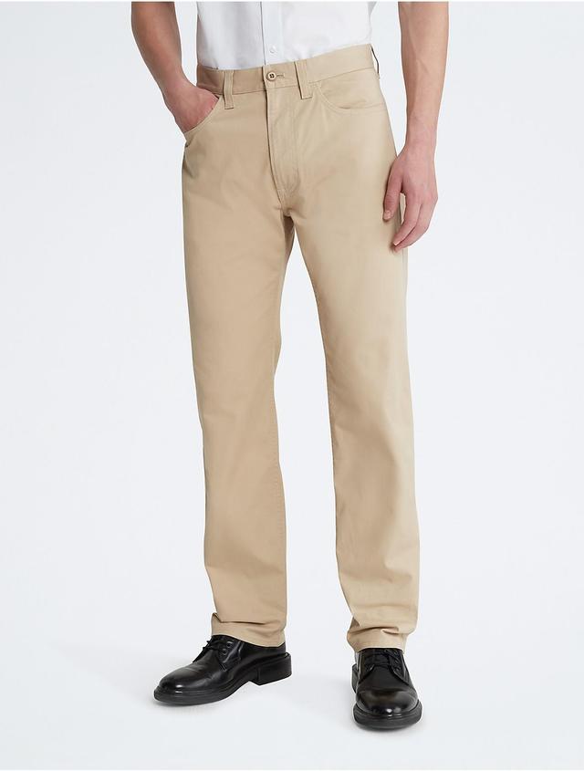 Calvin Klein Mens Signature 5-Pocket Chino Pants - Brown - 29W x 30L Product Image