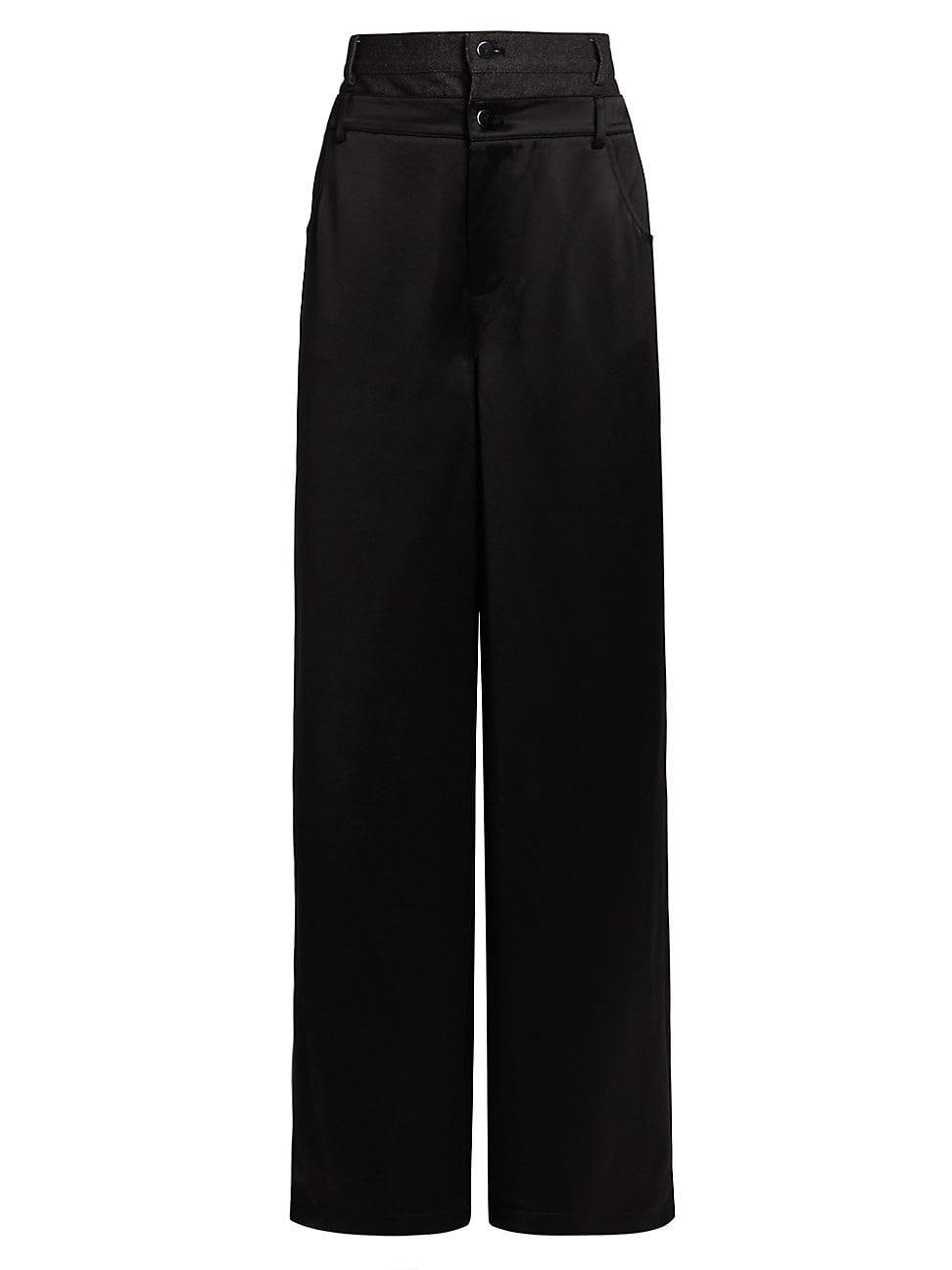 Womens Simon Double-Layer Wide-Leg Trousers Product Image