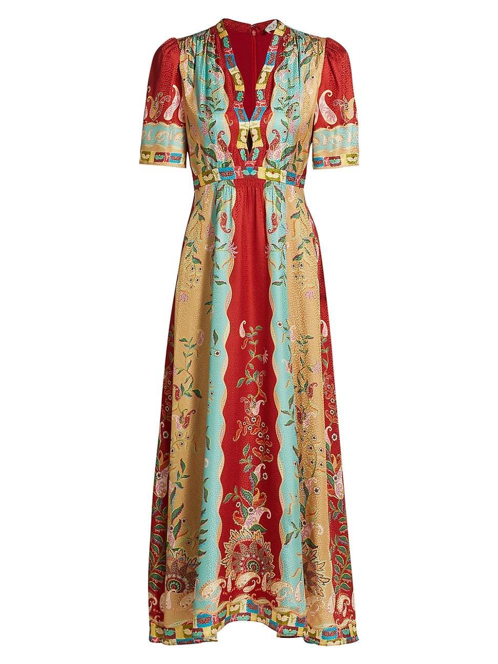 Womens Tabitha Printed Silk Maxi Dress Product Image