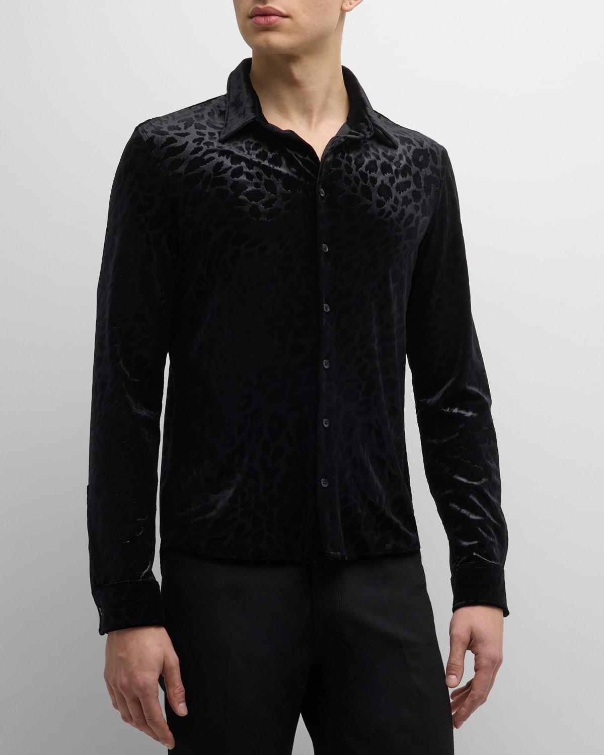 Mens Ford Velvet Leopard Sport Shirt Product Image