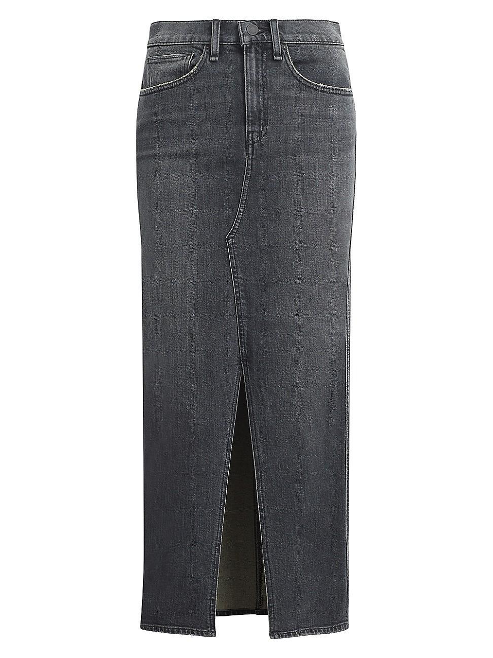 Womens Denim Maxi Skirt Product Image