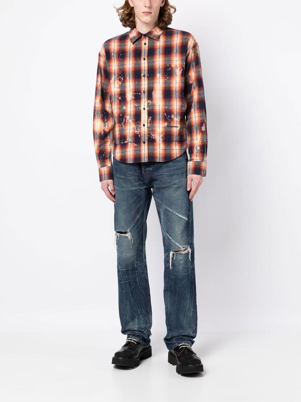 DSQUARED2 Check-pattern Shirt In Orange Product Image