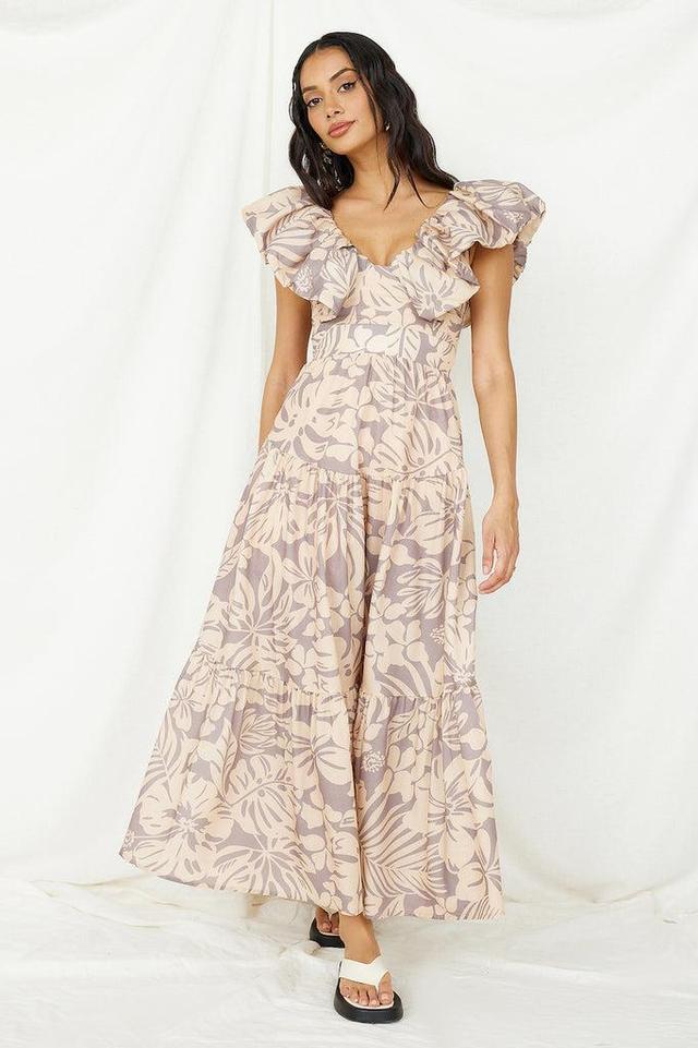 Celestial Paradise Maxi Dress Beige Product Image