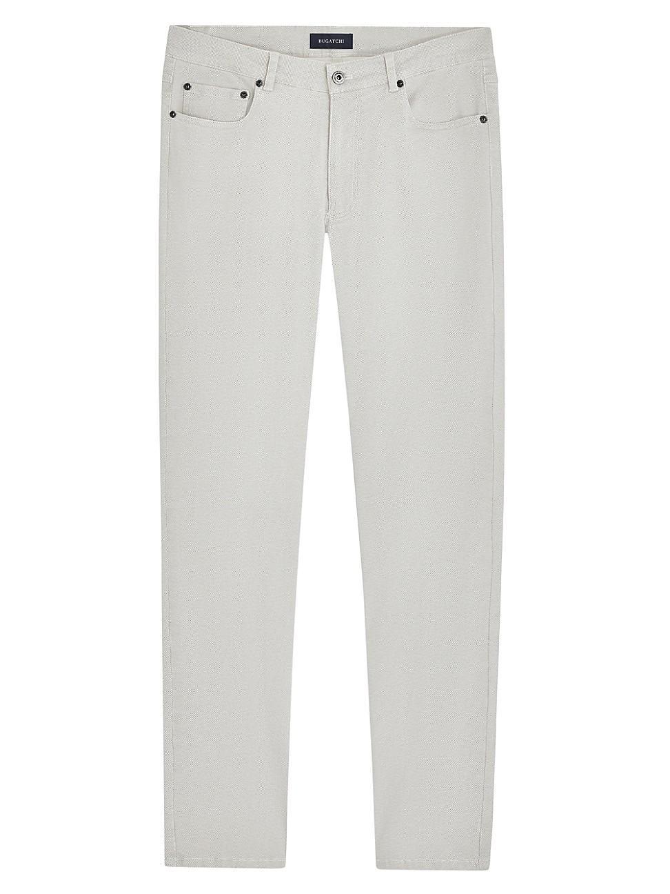 Mens Stretch Cotton-Blend Straight-Leg Pants Product Image