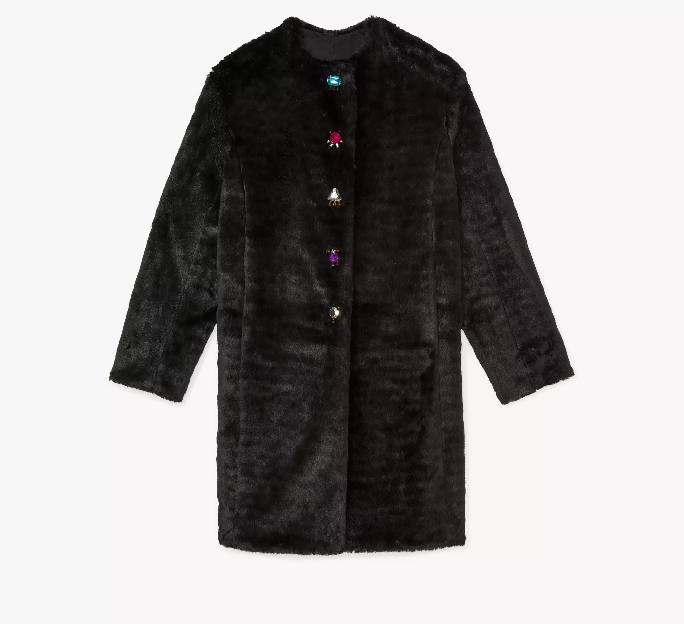 Embellished Faux Fur Coat product image