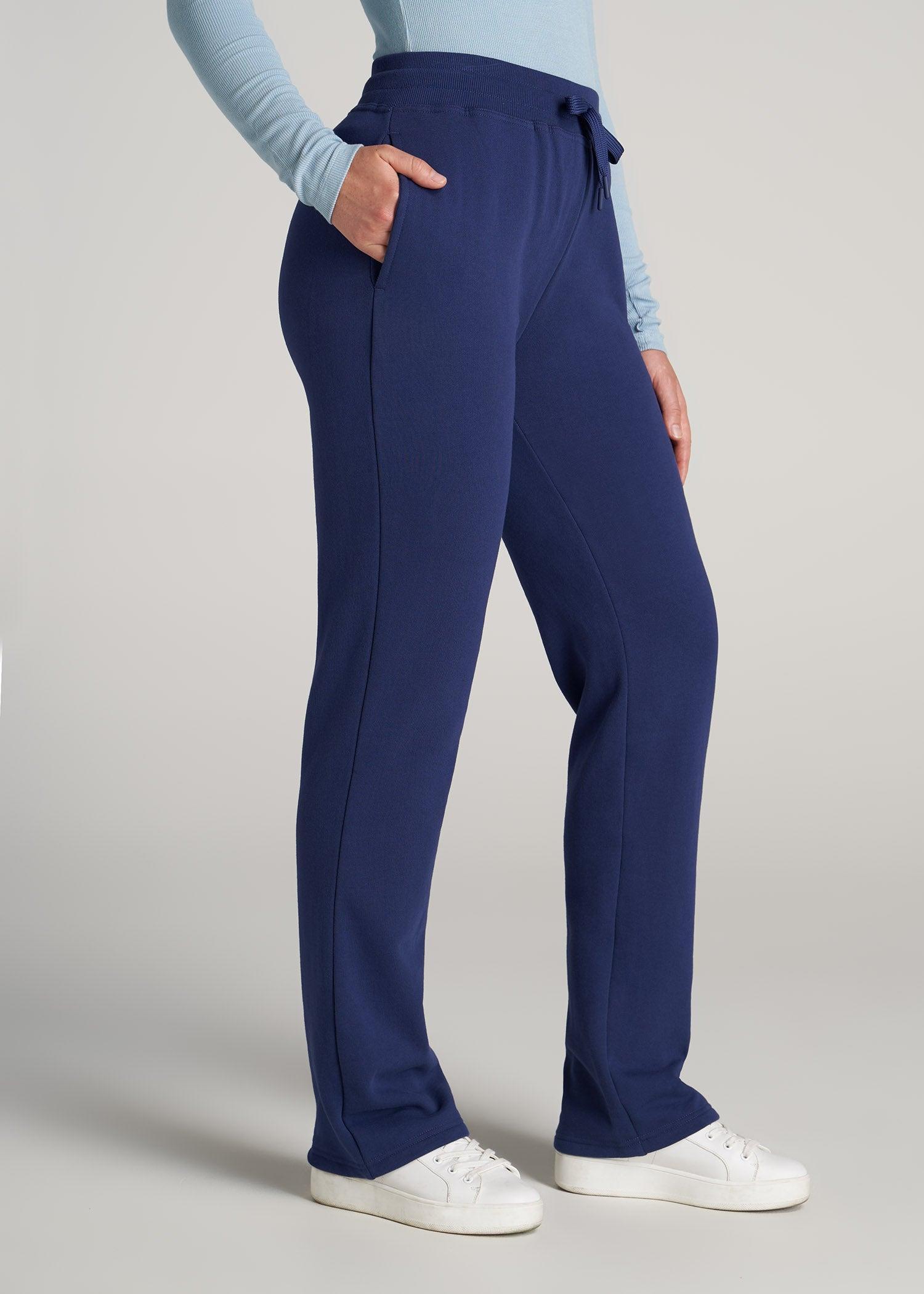 Wearever Fleece Open-Bottom Sweatpants for Tall Women in Midnight Blue Product Image