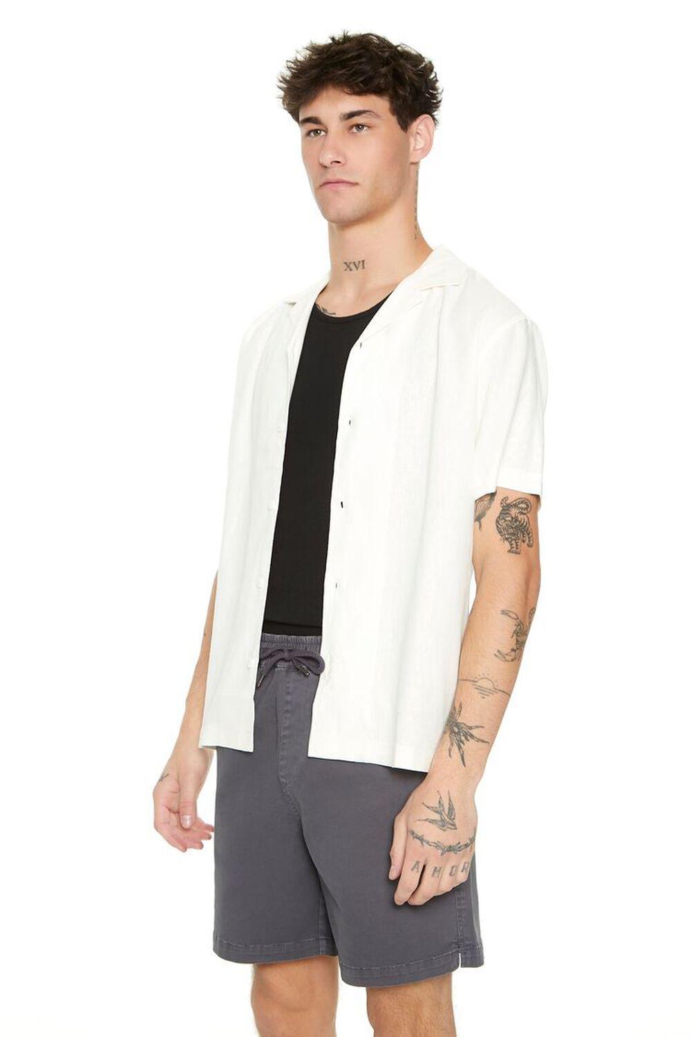 Linen-Blend Cuban Collar Shirt | Forever 21 Product Image