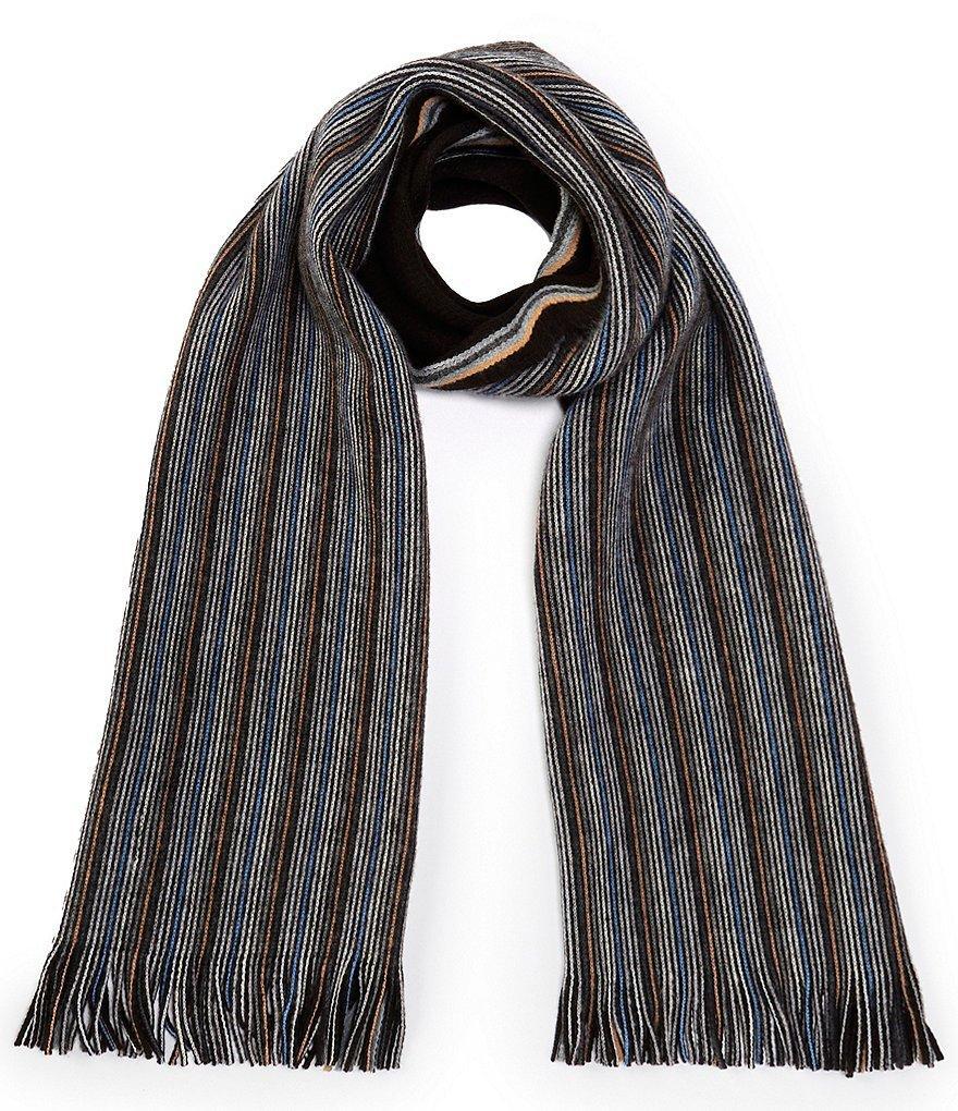 Murano Brushed Pinstripe Reversible Fringe Cut Scarf Product Image