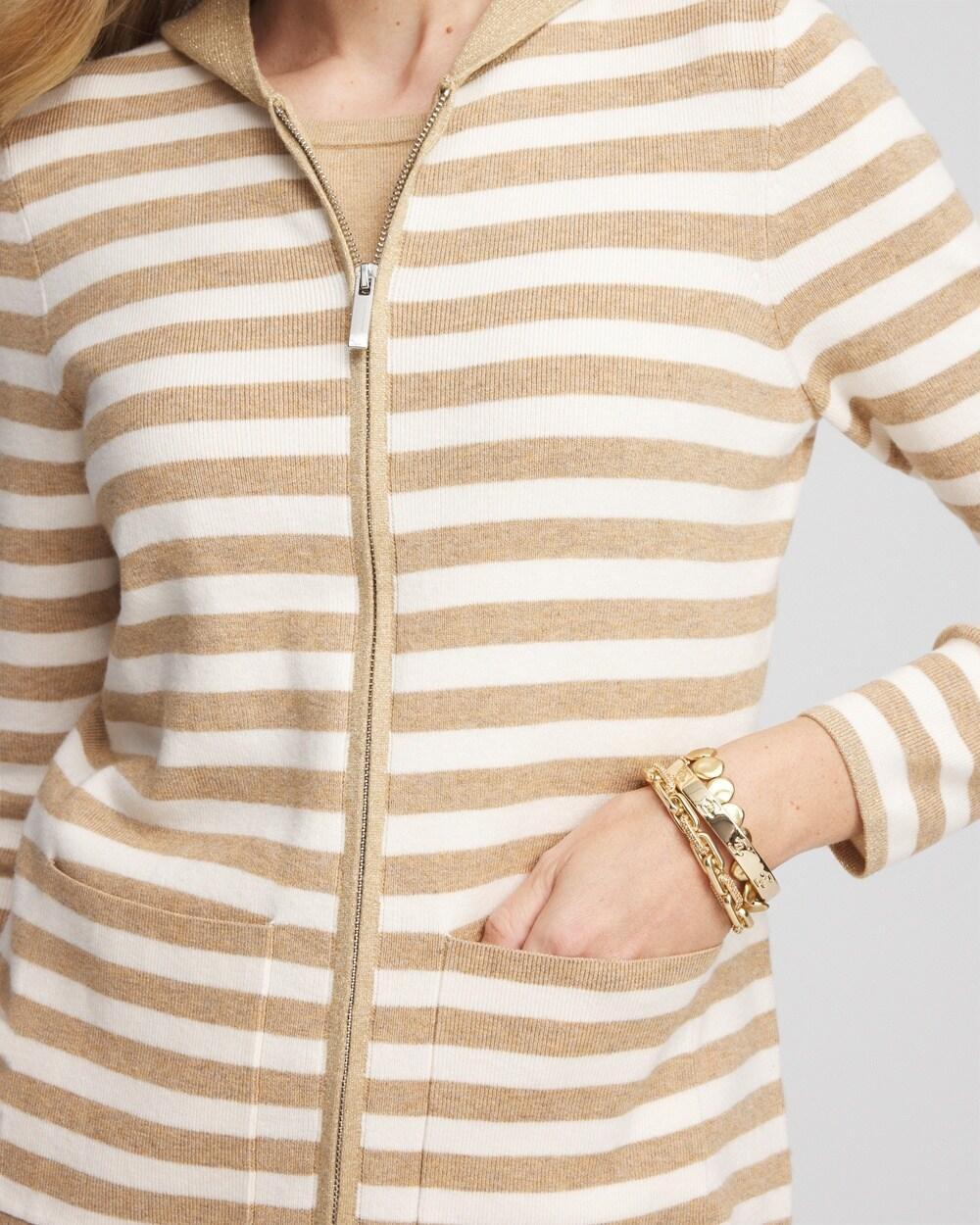 Zenergy® Luxe Striped Hooded Cardigan Product Image