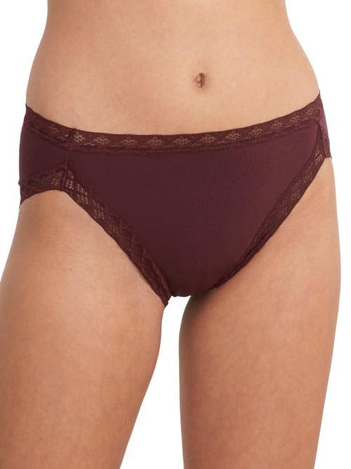 Natori Bliss Lace-Trim Cotton French-Cut Brief Underwear 152058 Product Image