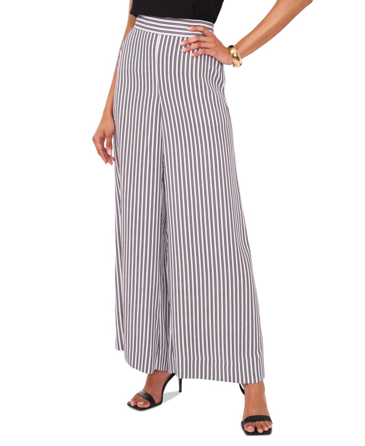 Vince Camuto Womens Striped Flat-Front Wide-Leg Pants Product Image