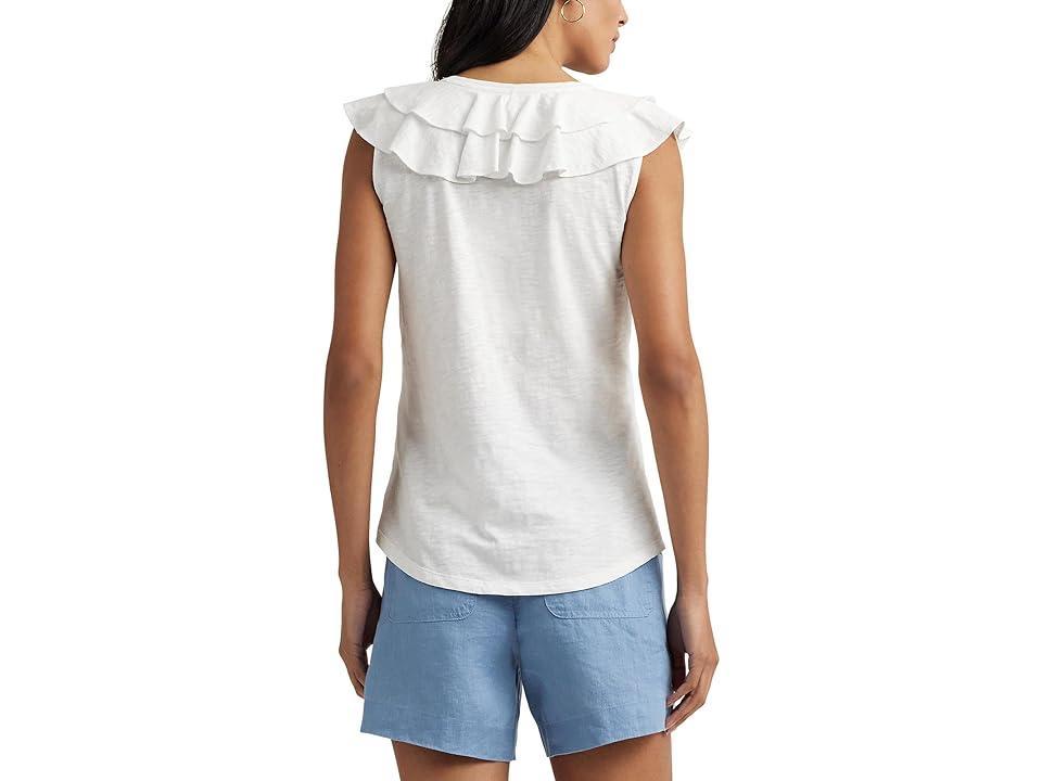 Lauren Ralph Lauren Womens Ruffled Sleeveless Tee Product Image