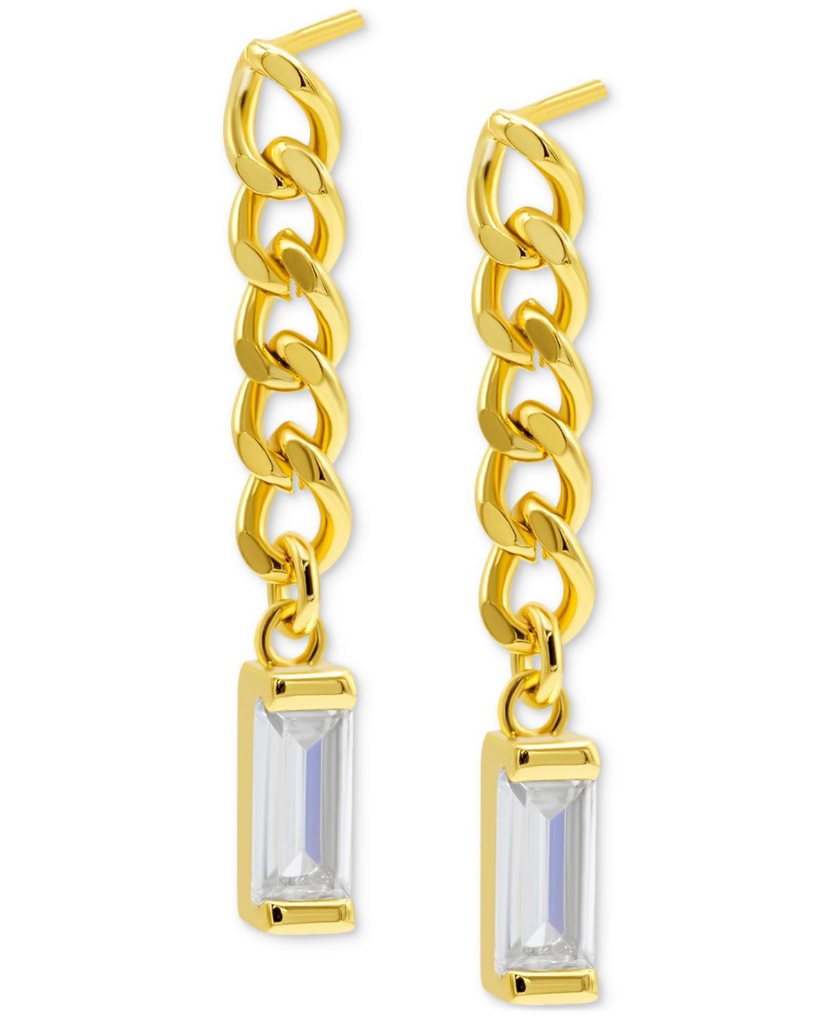 Adornia 14k Gold Plated Cubic Zirconia Earrings, Womens, Yellow Product Image