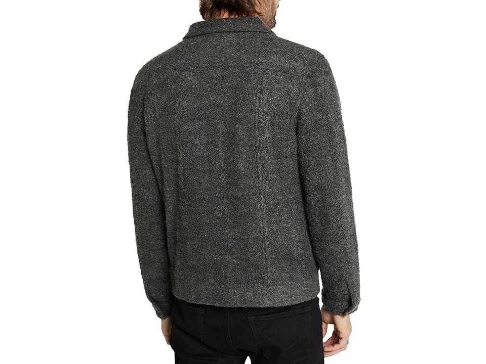 John Varvatos Cynder Boucle Trucker Jacket K6419Z4 (Charcoal Heather) Men's Jacket Product Image