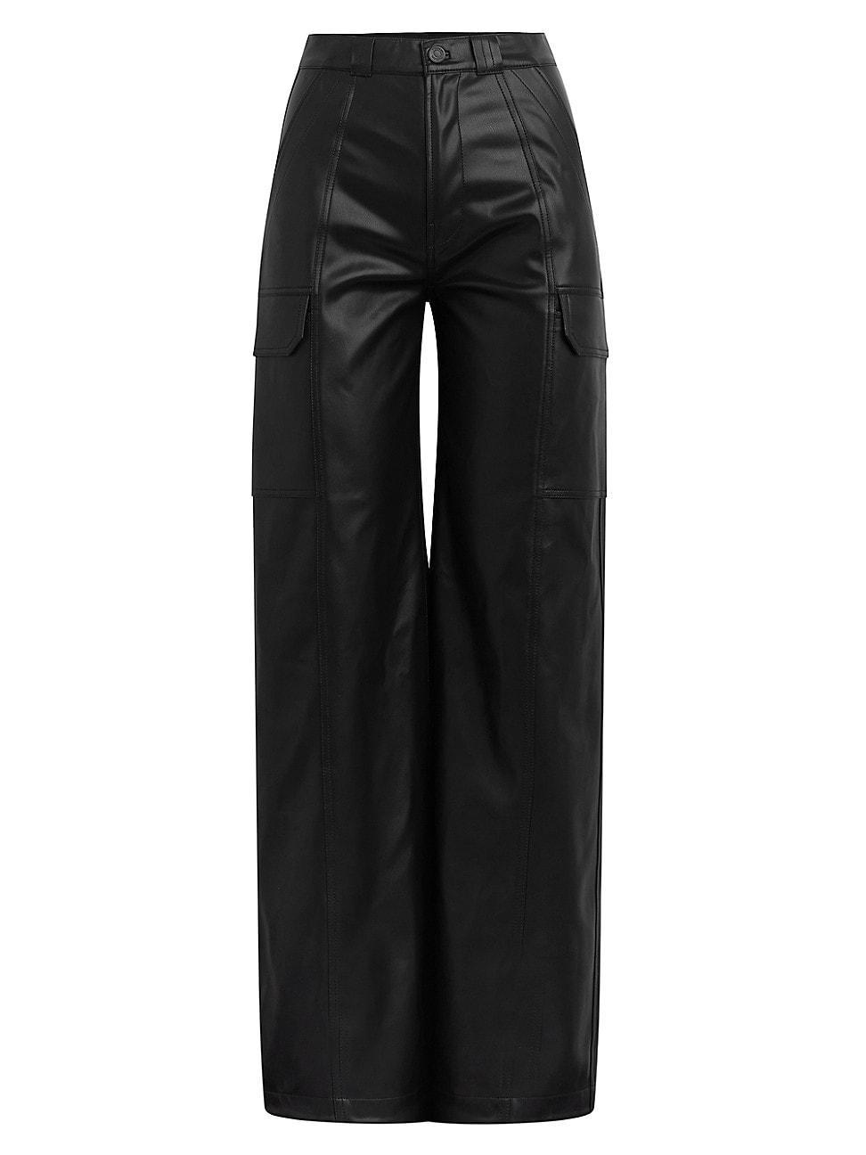 Womens Faux Leather Cargo Pants product image