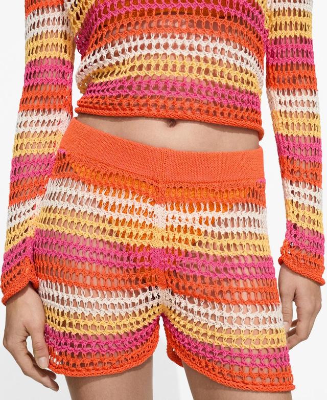 Mango Womens Combined Crochet Shorts Product Image