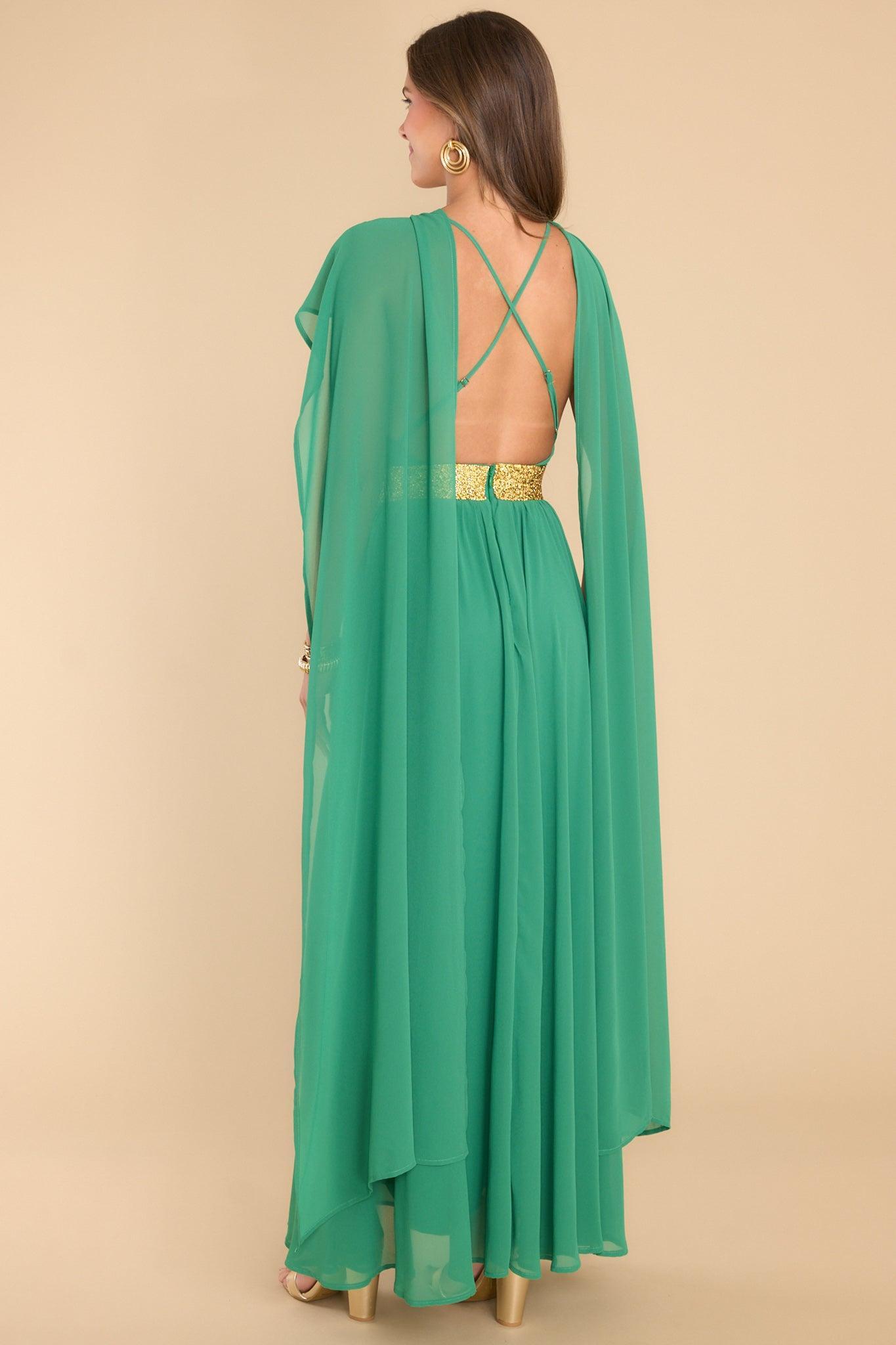 Aura Everyone's Desire Green Maxi Dress Product Image