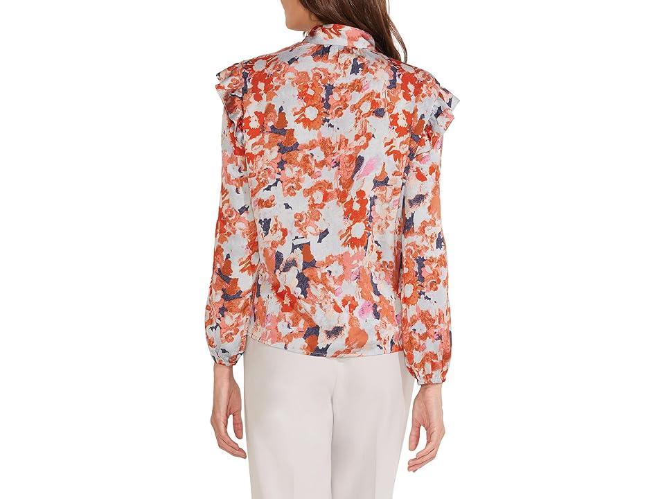 NIC+ZOE Petite Pressed Petals Top Multi) Women's Clothing Product Image