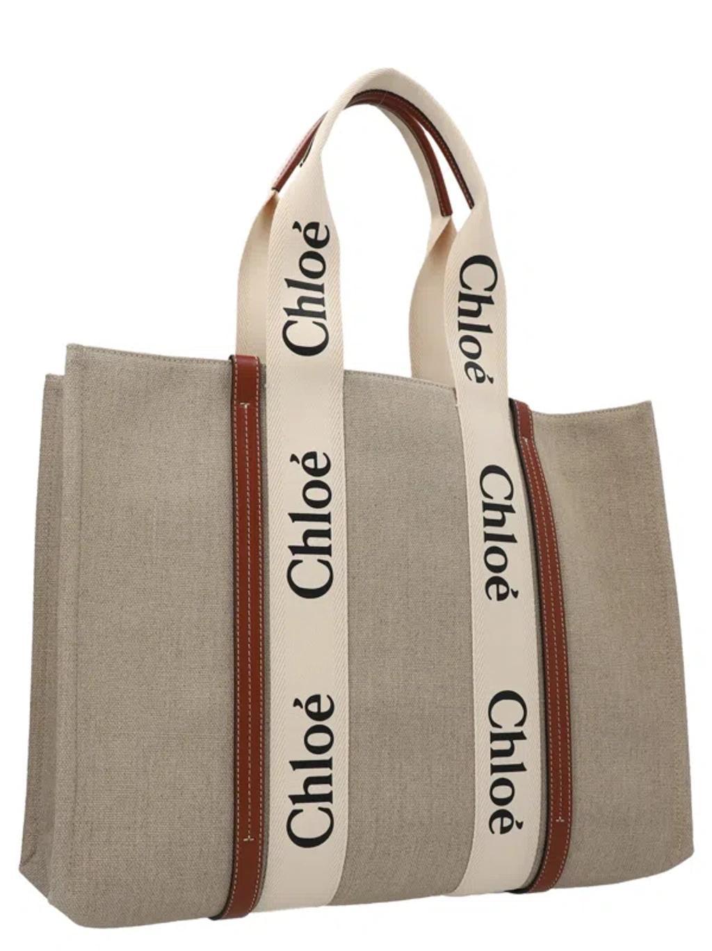 Woody Tote Bag In Beige Product Image