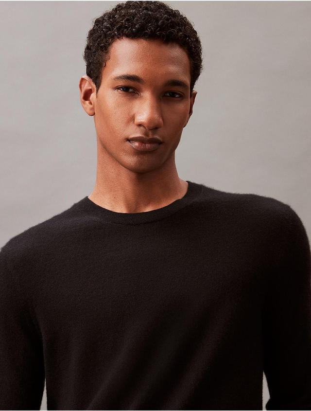 Calvin Klein Mens Cashmere Crewneck Sweater - Black - L Product Image