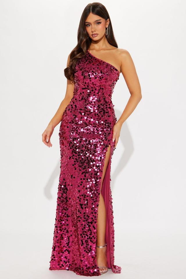 Georgia Sequin Maxi Dress - Fuchsia Product Image