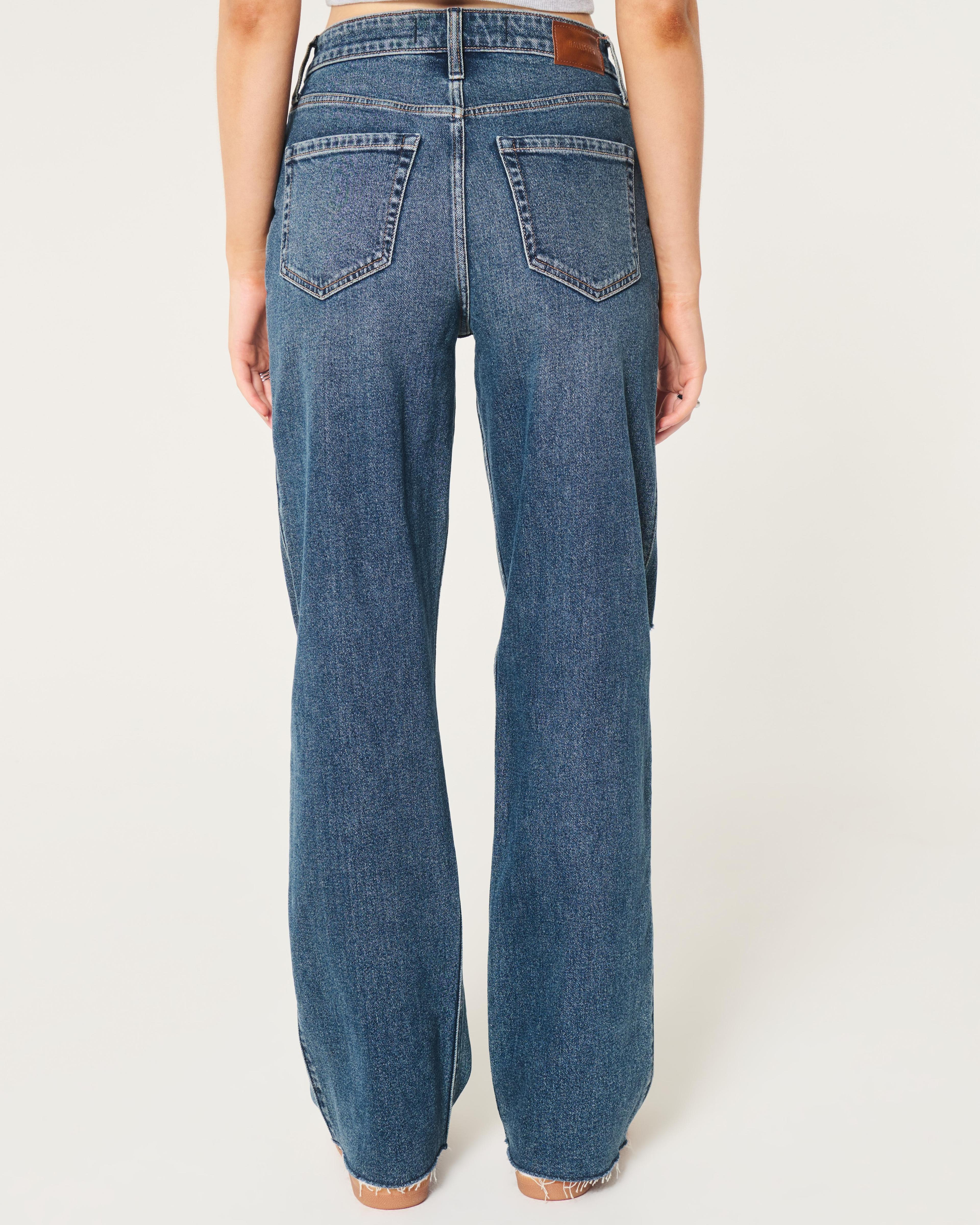 Ultra High-Rise Ripped Dark Wash Dad Jeans Product Image