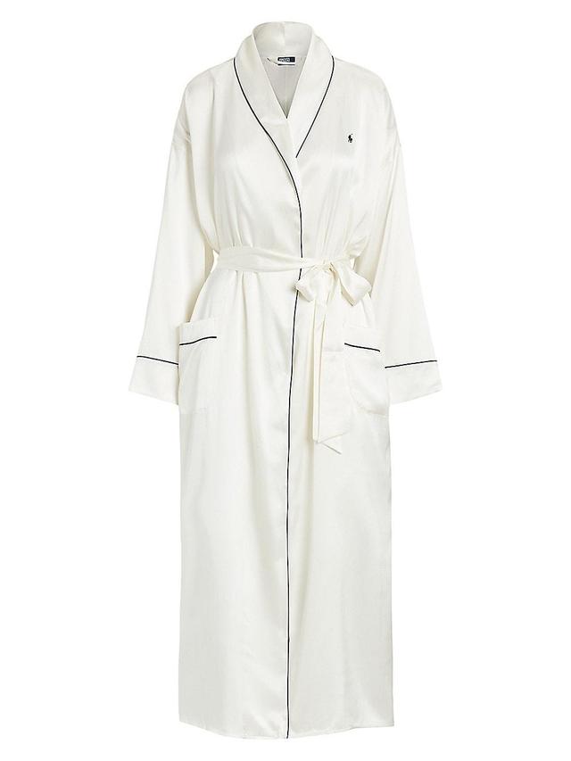 Womens Belted Silk-Blend Robe Product Image