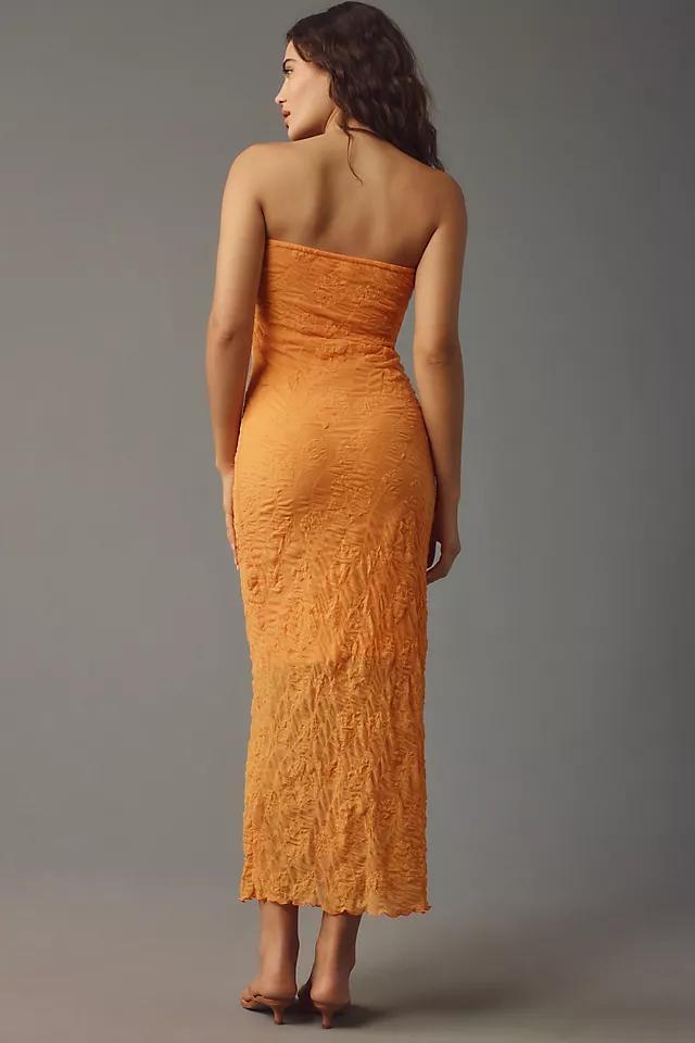 By Anthropologie Strapless Textured Knit Slip Midi Dress Product Image