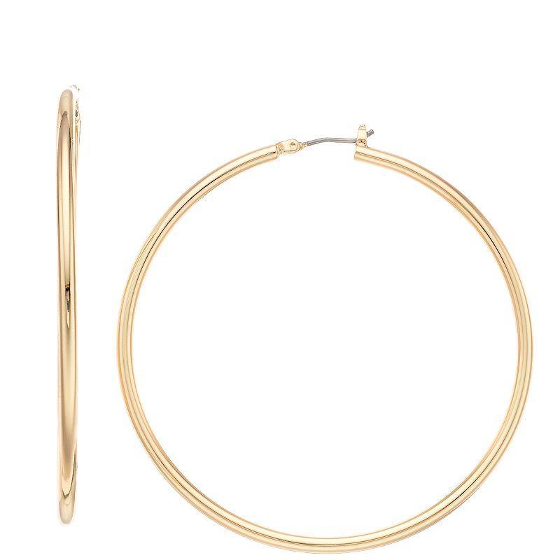 Nine West Large Hoop Earrings, Womens, Gold Tone Product Image