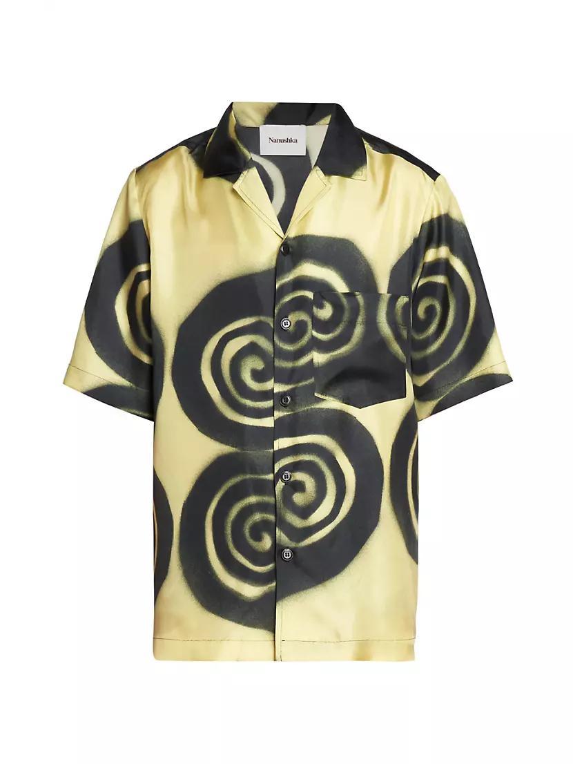 Bodil Spiral Silk Button-Front Shirt Product Image