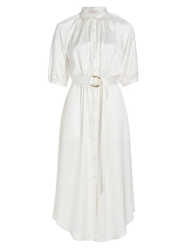 Womens Janiyah Satin Belted Midi-Shirtdress Product Image