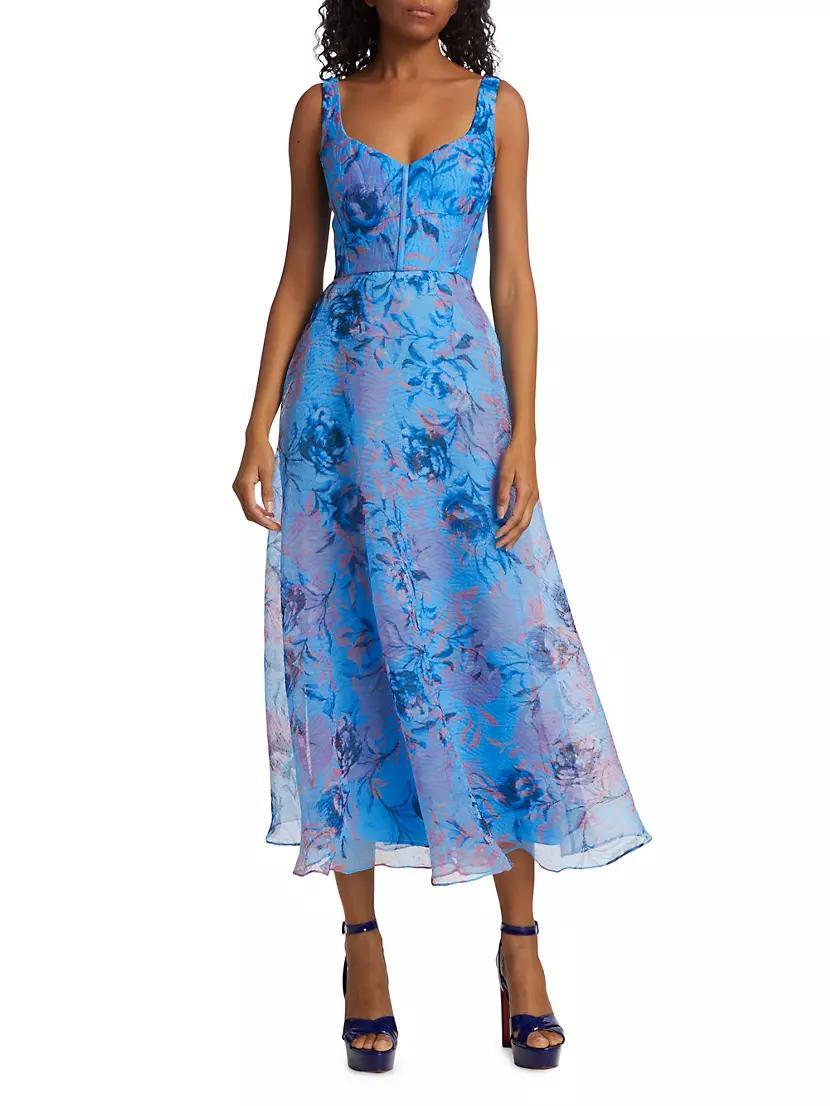 Elodie Floral Organza Midi-Dress Product Image