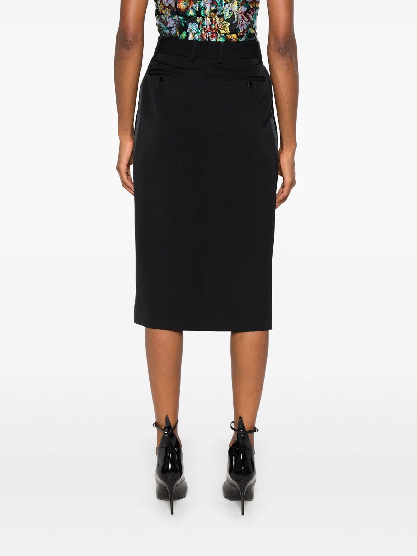 Pleated Midi Skirt In Black   Product Image